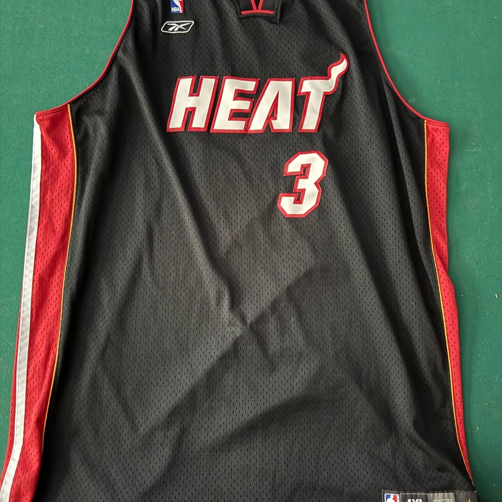 NBA Reebok Miami Heat Dwayne Wade Swingman Black Jersey 4XL